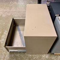 36-inch W Beige Filing Cabinet – 2-Drawer with Recessed Top Lid