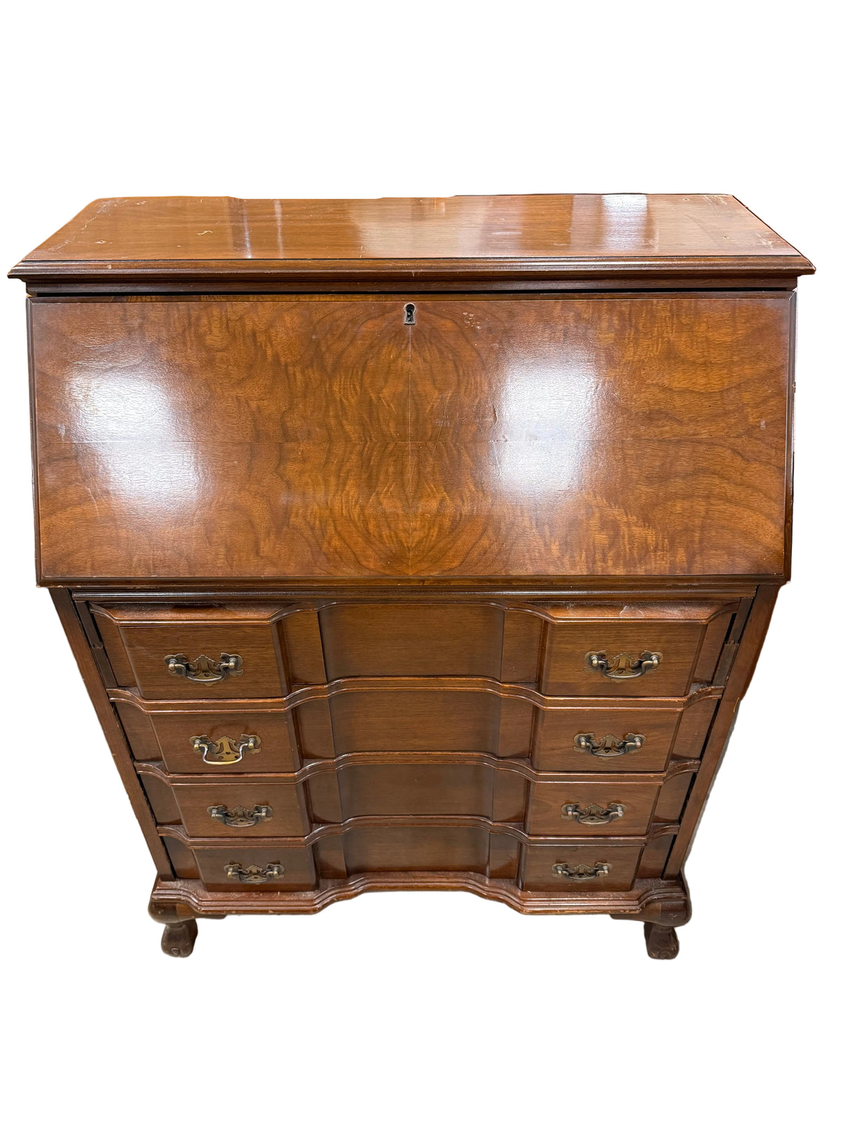 Dark Brown Slant-Front Secretary Desk