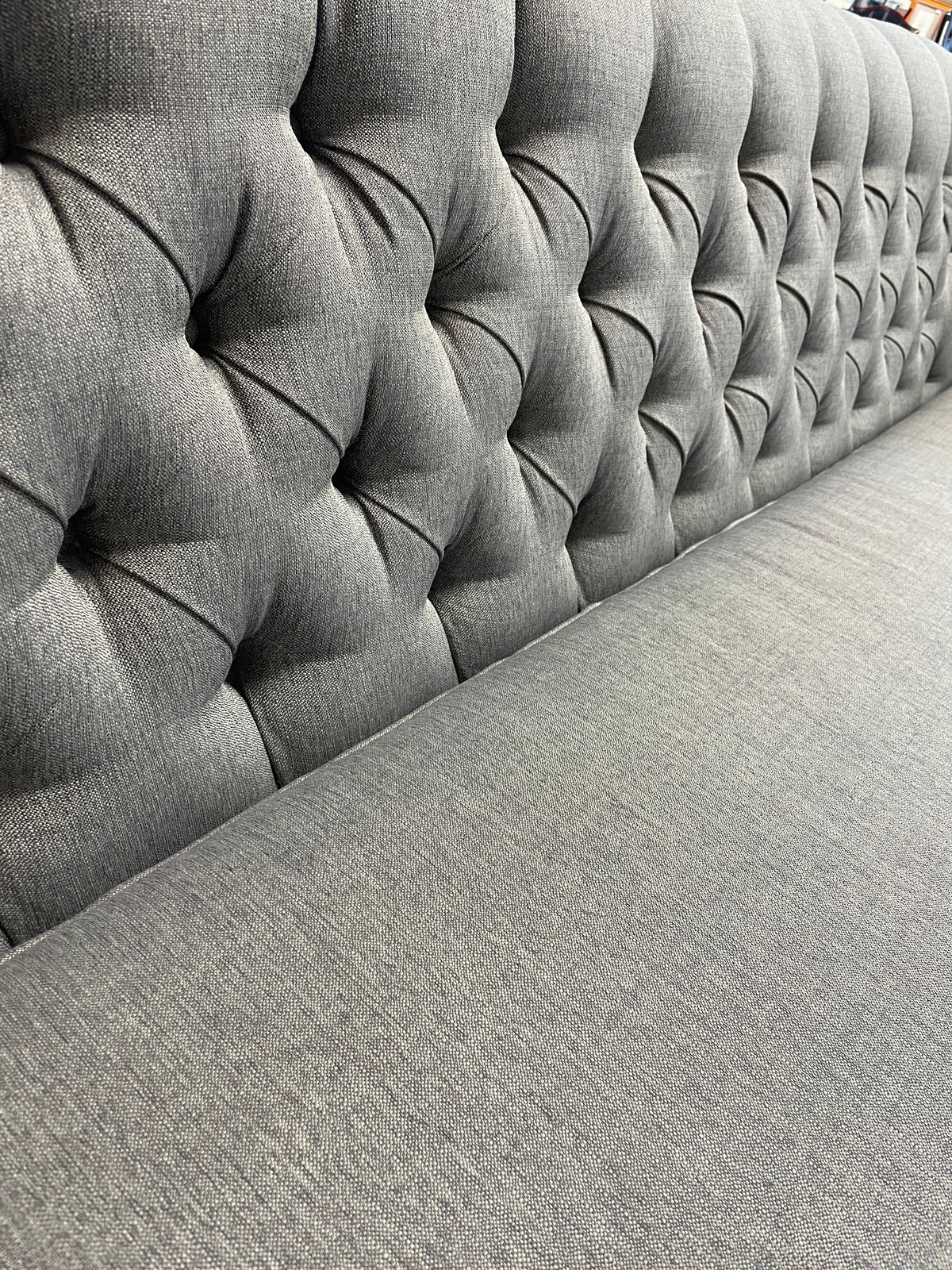 Modern Gray Fabric Tuxedo Sofa