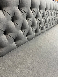 Modern Gray Fabric Tuxedo Sofa