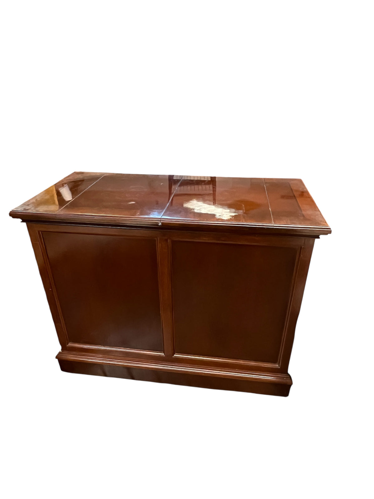 Cherry Wood Bar Cabinet With Brass Hardware