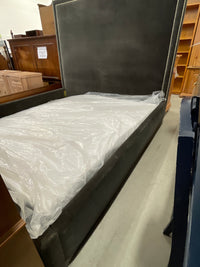 Grey fabric kingsized bedframe