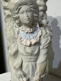 Alice Heath Chalkware Sculpture of a Victorian Mother and Daughter