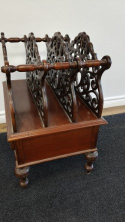 Mahogany Canterbury Organizer with Drawer