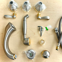 5-Piece Tub Filler Trim Set with Lever Handles, Satin Nickel & Gold – TKL805F-SNGD