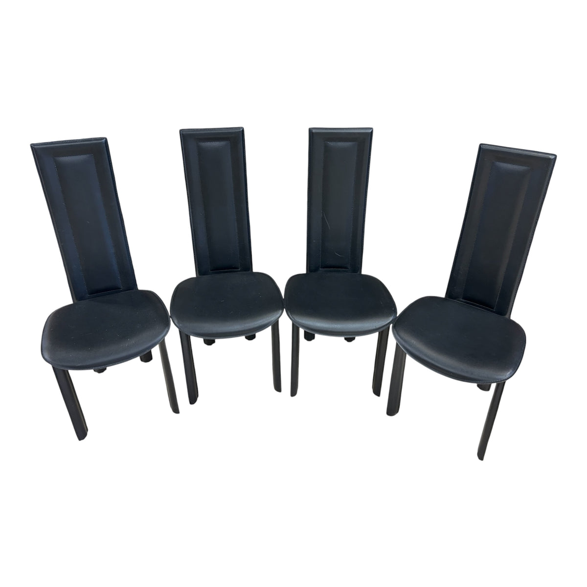 Cureo Faux Leather Dining Chairs Set - A Set of Four