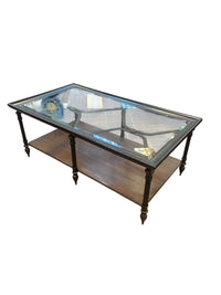 2-Tier Wood Iron Coffee Table