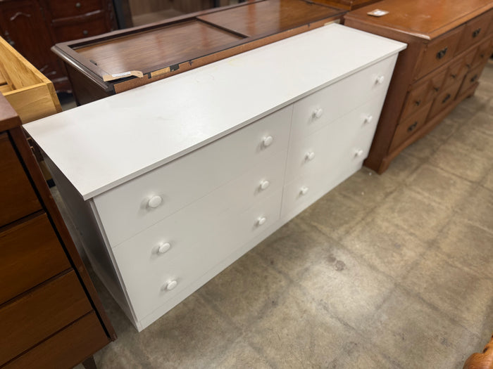White Low Styled 6-Drawer Dresser