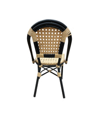 Modern Rattan Woven Chair with Grey Frame