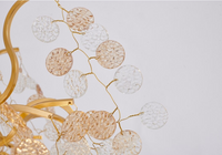 10-Light Gold Chandelier w/Clear and Champagne Glass