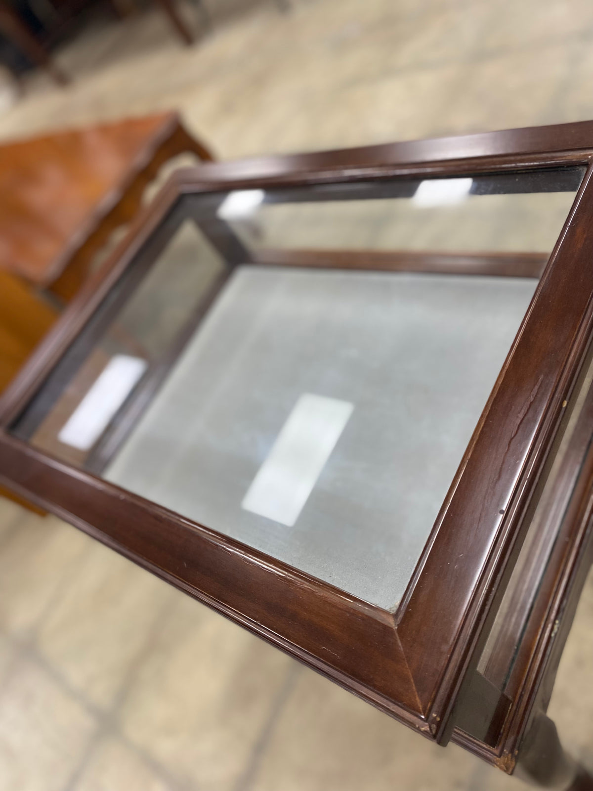 Glass Display End Table