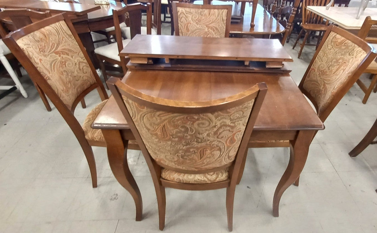 Brown Wooden Dining Table with 4 Chairs