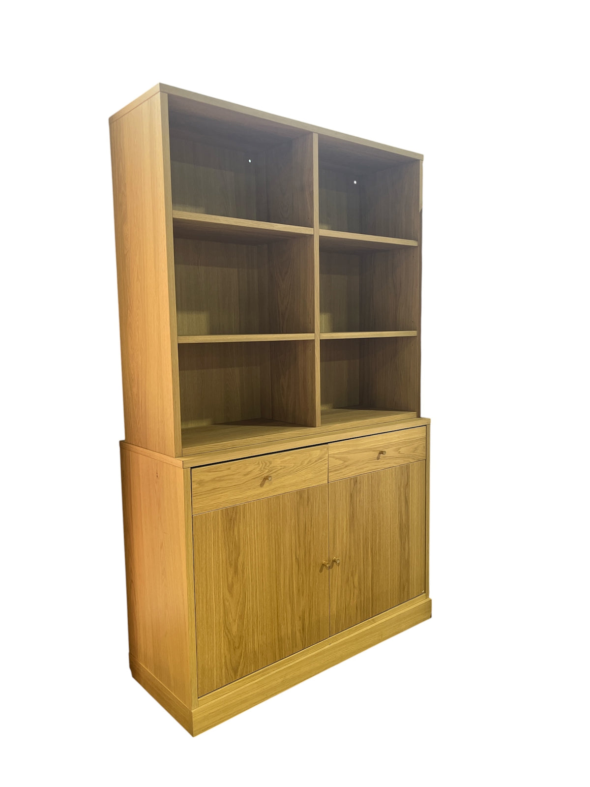 Scandanavian Style Oak Display Cabinet with Storage Hutch