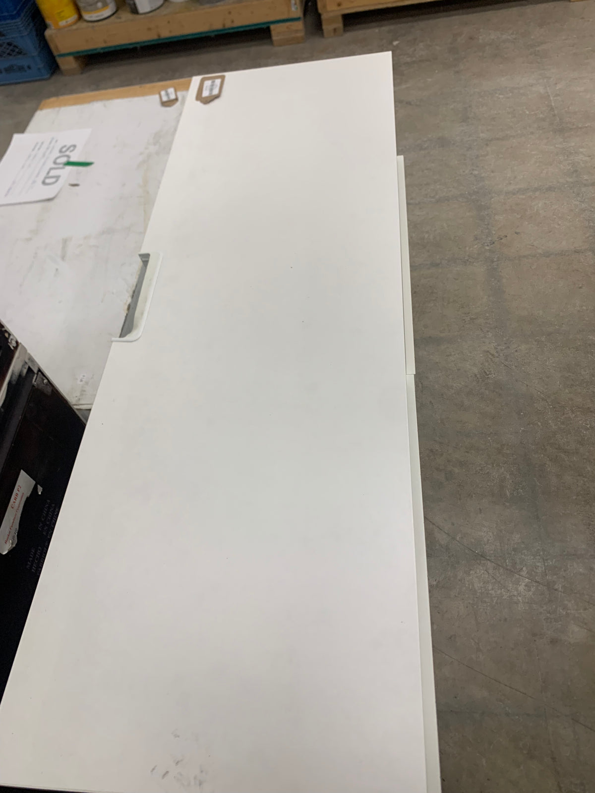 White Sideboard With Designs On Doors