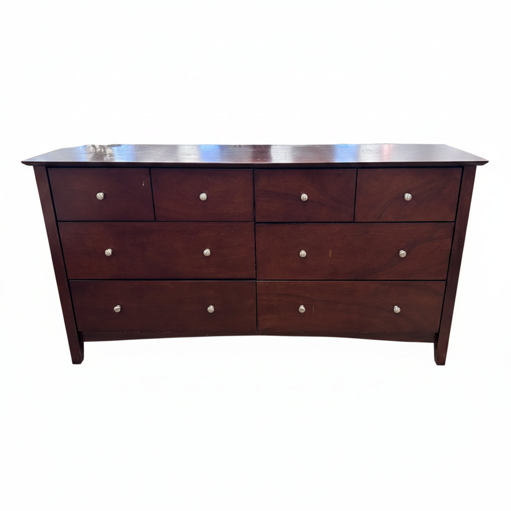 Dark Wood 8-Drawer Dresser
