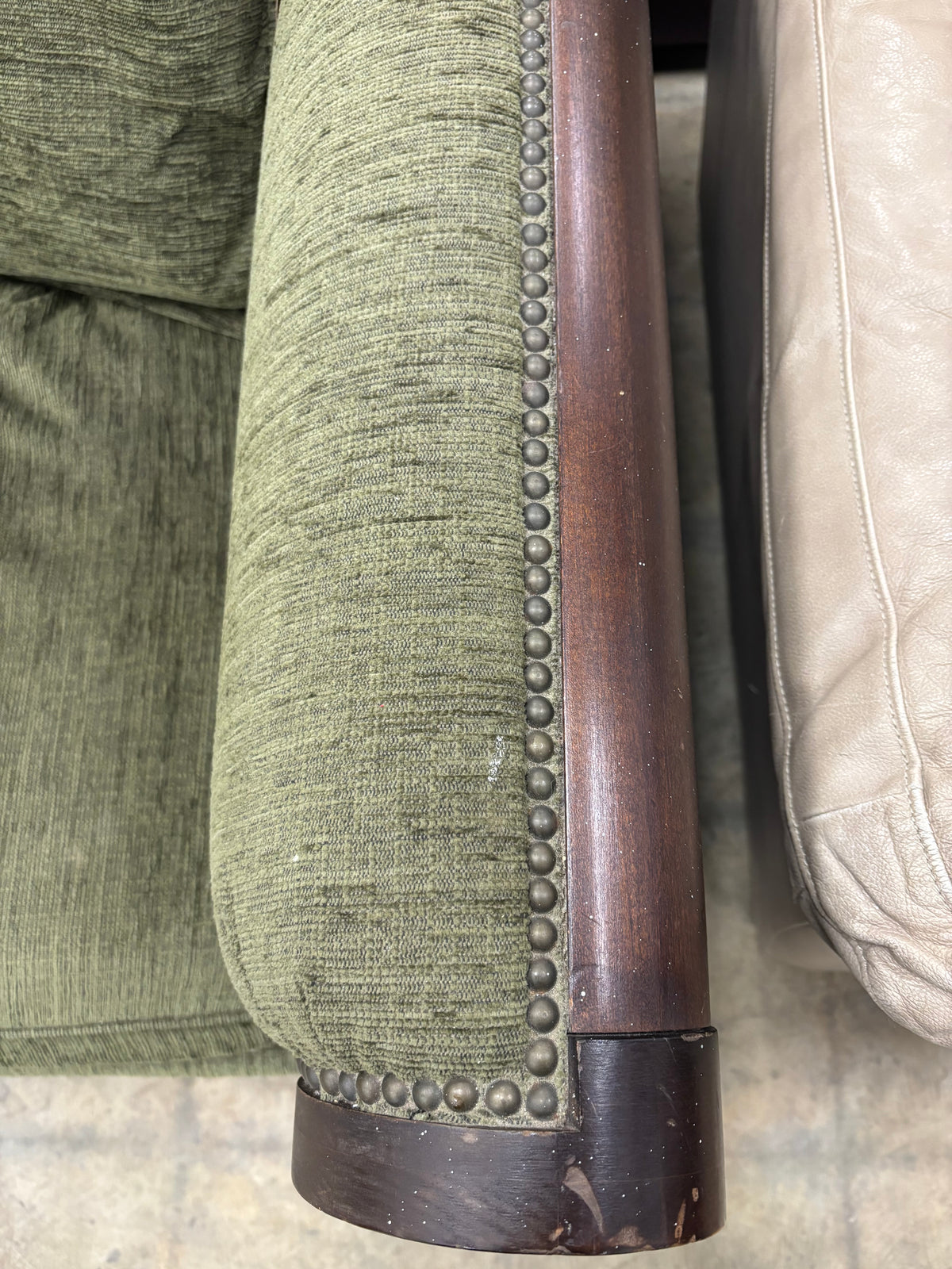 Olive Green Fabric Sofa