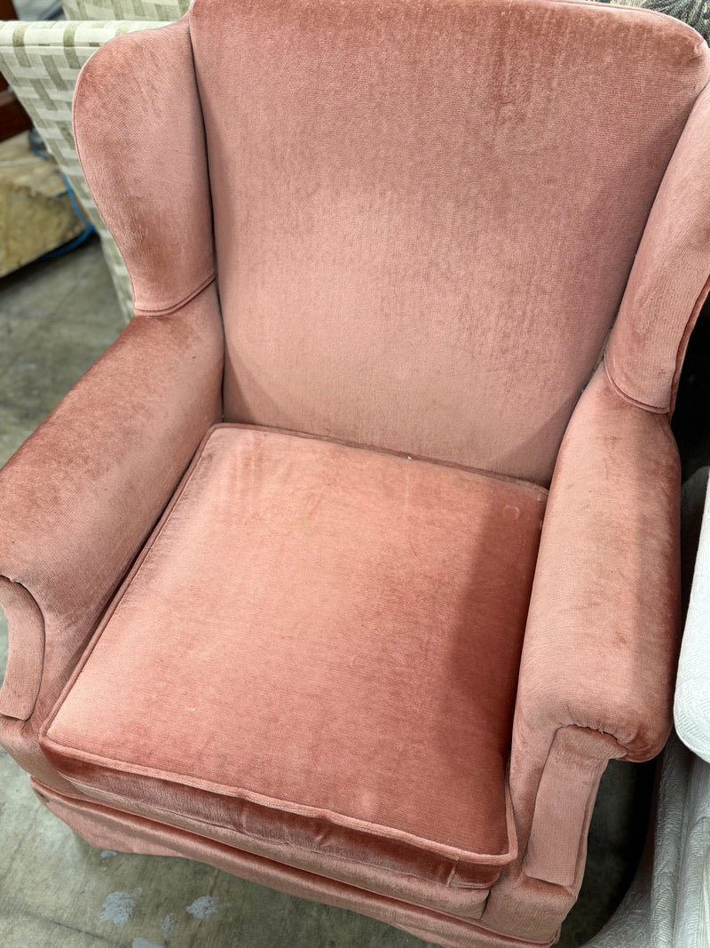 Rose Pink Velvet Armchair
