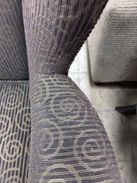Brown Patterned Wingback Armchair