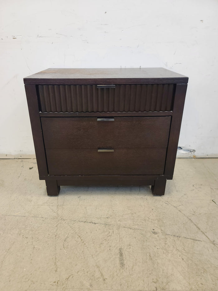 3-Drawer Dark Brown Nightstand