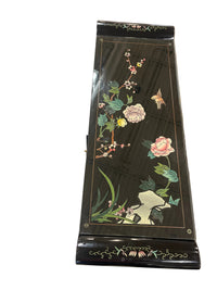 Asian-inspired black lacquer altar/hall cabinet