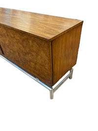 Burl & Walnut Cabinet on Aluminum Tubular Base