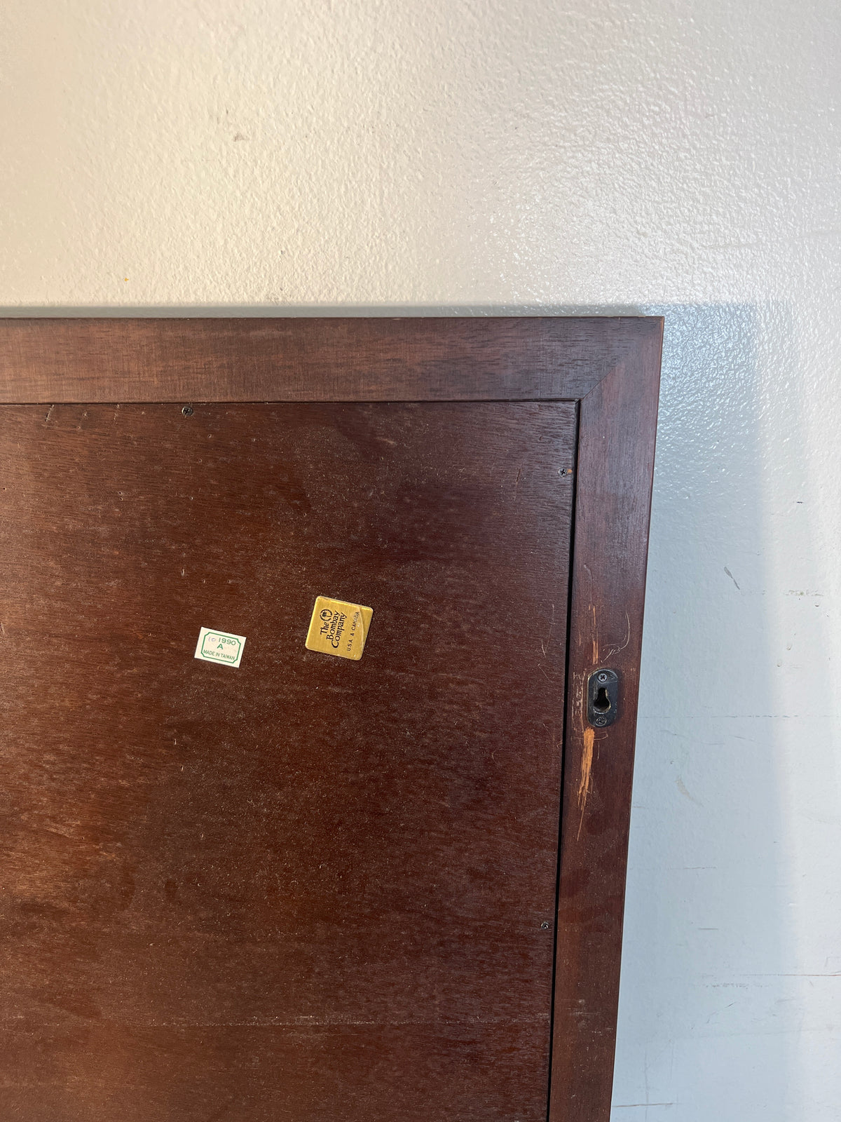 Bombay Company Wood Frame Mirror With Brass Accents