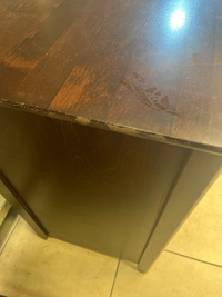 Dark Wood Nightstand w/ Open Shelf