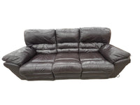 Plush Deep Brown Leather Dual Reclining Sofa