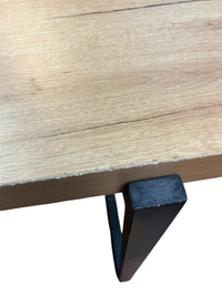 Modern Dining Table With Wood Top & Iron Frame