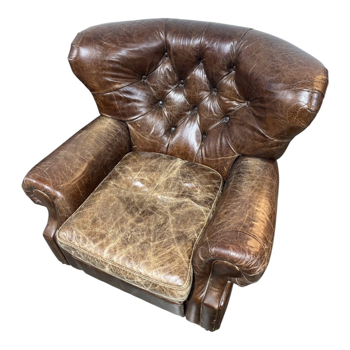 Distressed Leather Recliner