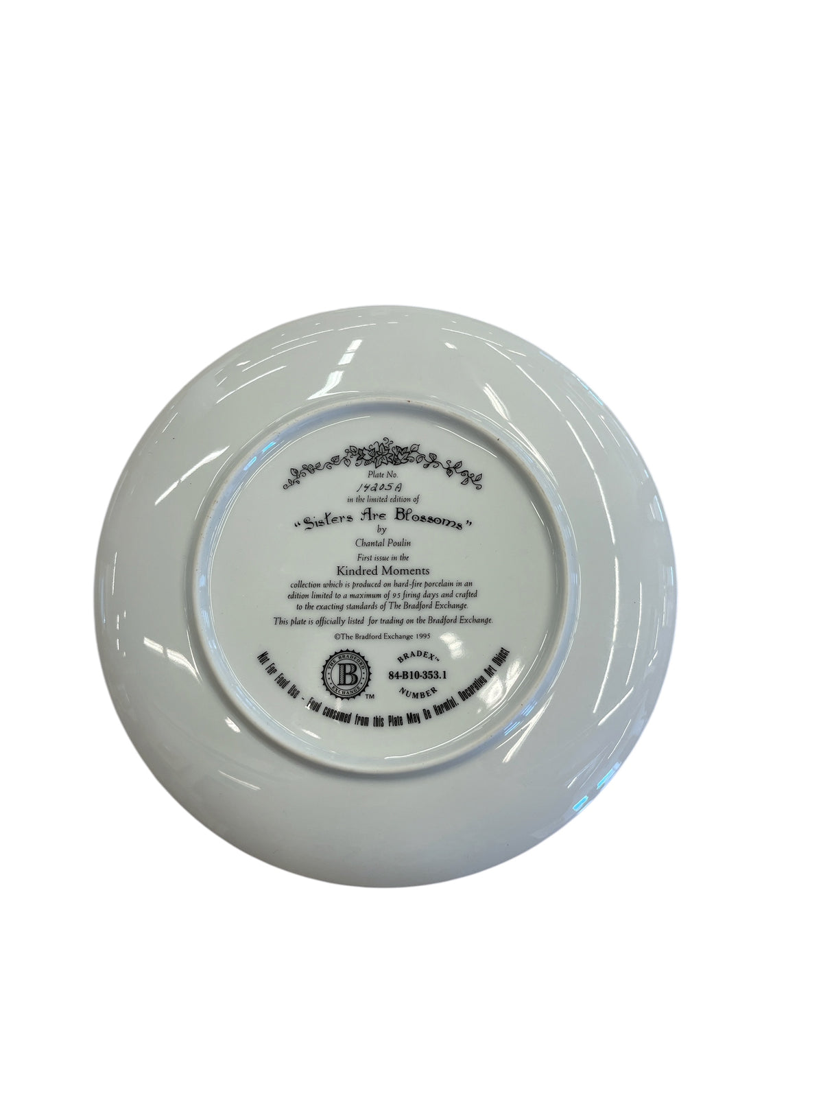 Bradford Exchange "Sisters Are Blossoms" Collectors Plate by Chantal Poulin
