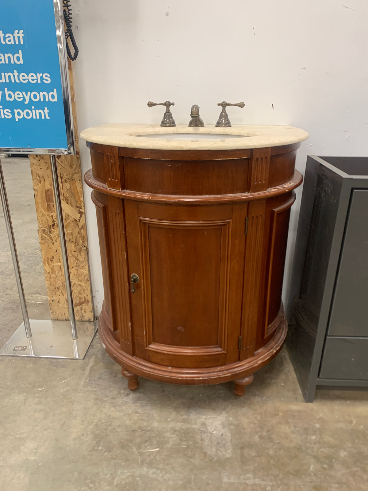 Brown Half Moon Vanity