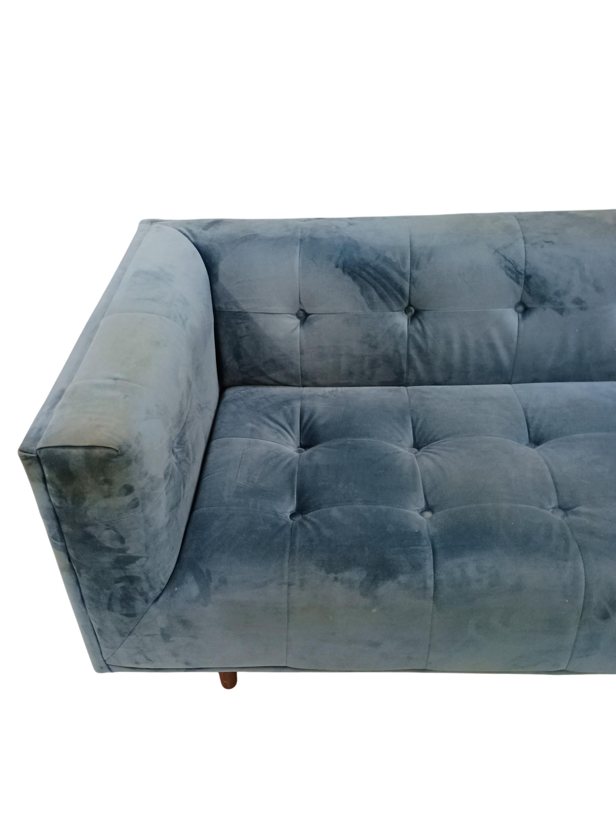 Blue 3-Seater Fabric Sofa (Stained)