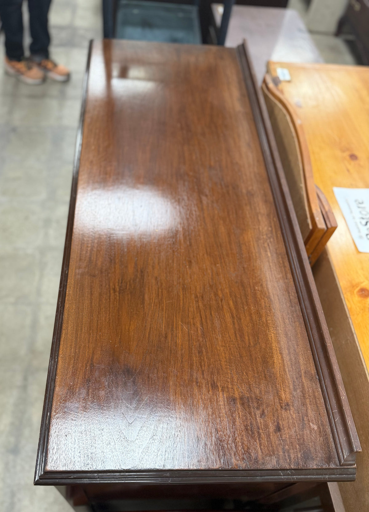 Vintage Wood Sideboard w/ Carved Details