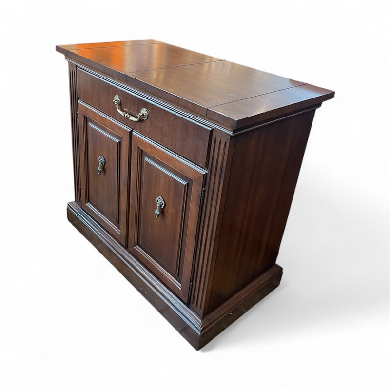 Expandable Bar Cabinet With Brass Hardware
