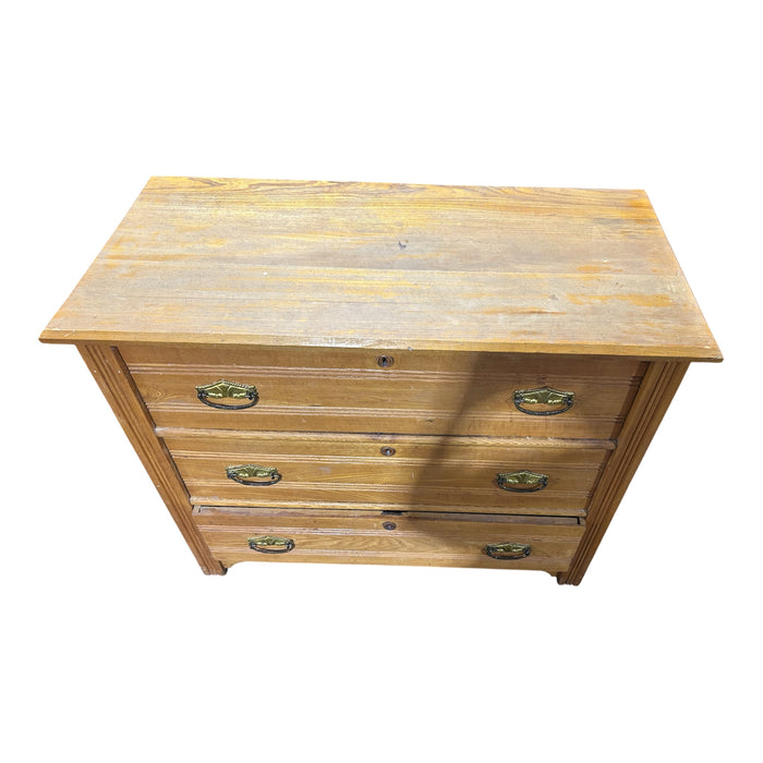 Farmhouse Style Bedroom Dresser w/ Floral Carved Detailing & Mirror