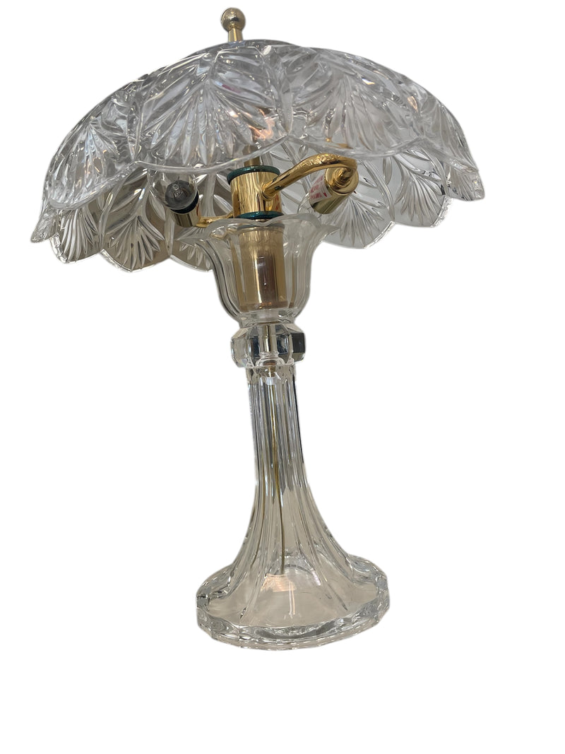 Cut Glass and Brass Table Lamp