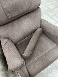 Brown Fabric Power Lift Recliner