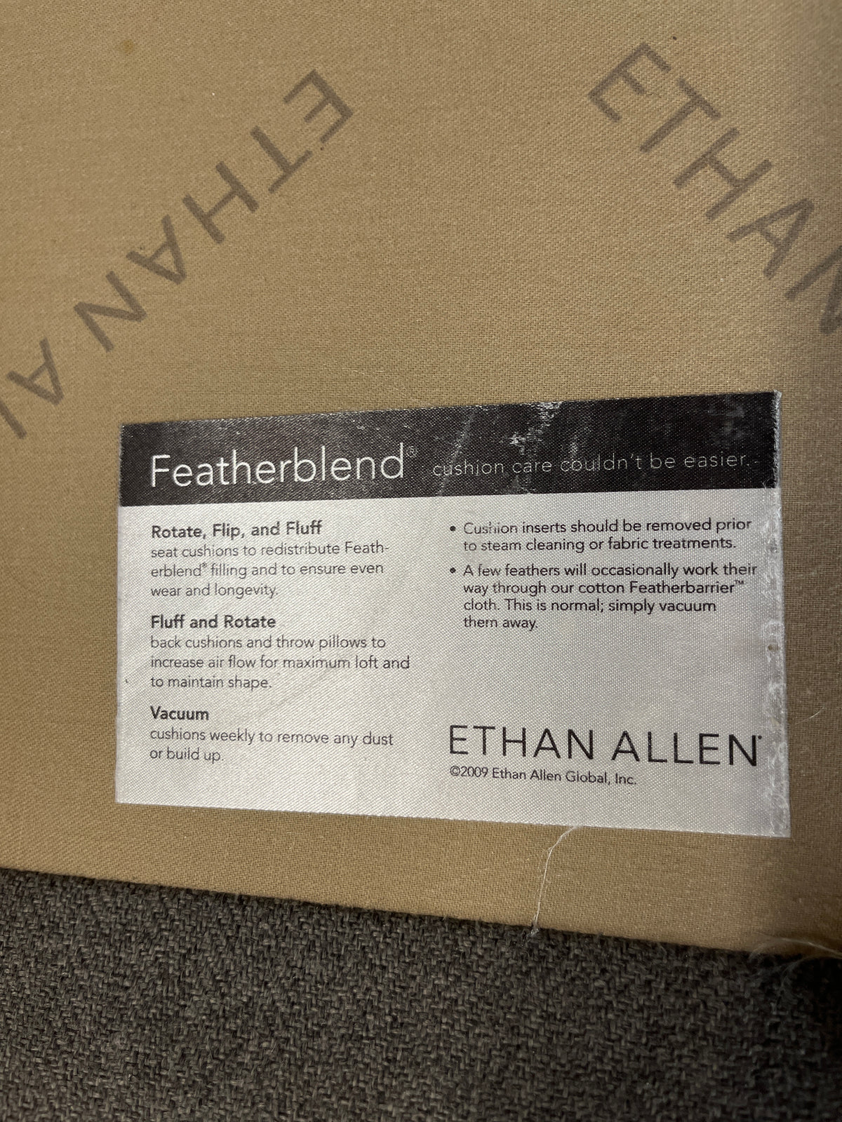 88"W Ethan Allen Featherblend Wool Sofa