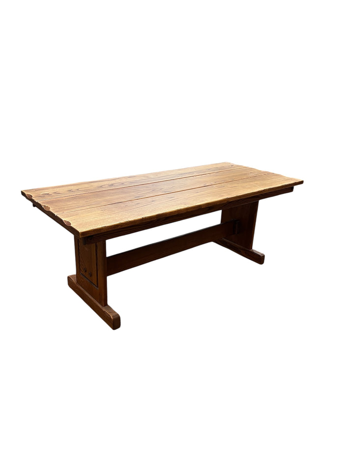 Rustic Trestle Base Coffee Table