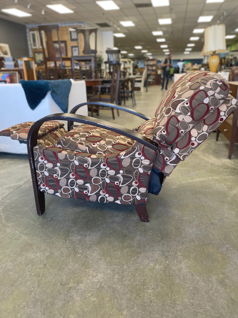 Brown & Red Cushioned Recliner
