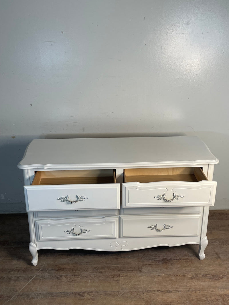 White Solid Wood 6-Drawer Dresser