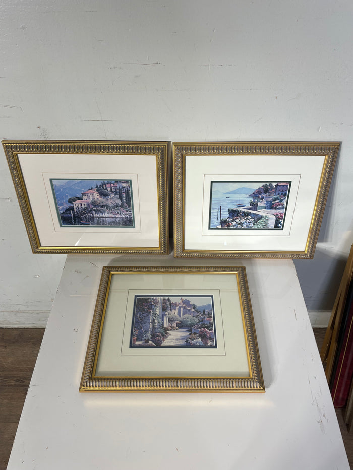 3 Piece Set of Framed Italian Prints
