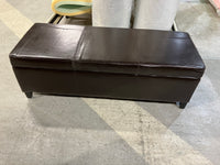 Faux Leather Ottoman with Storage