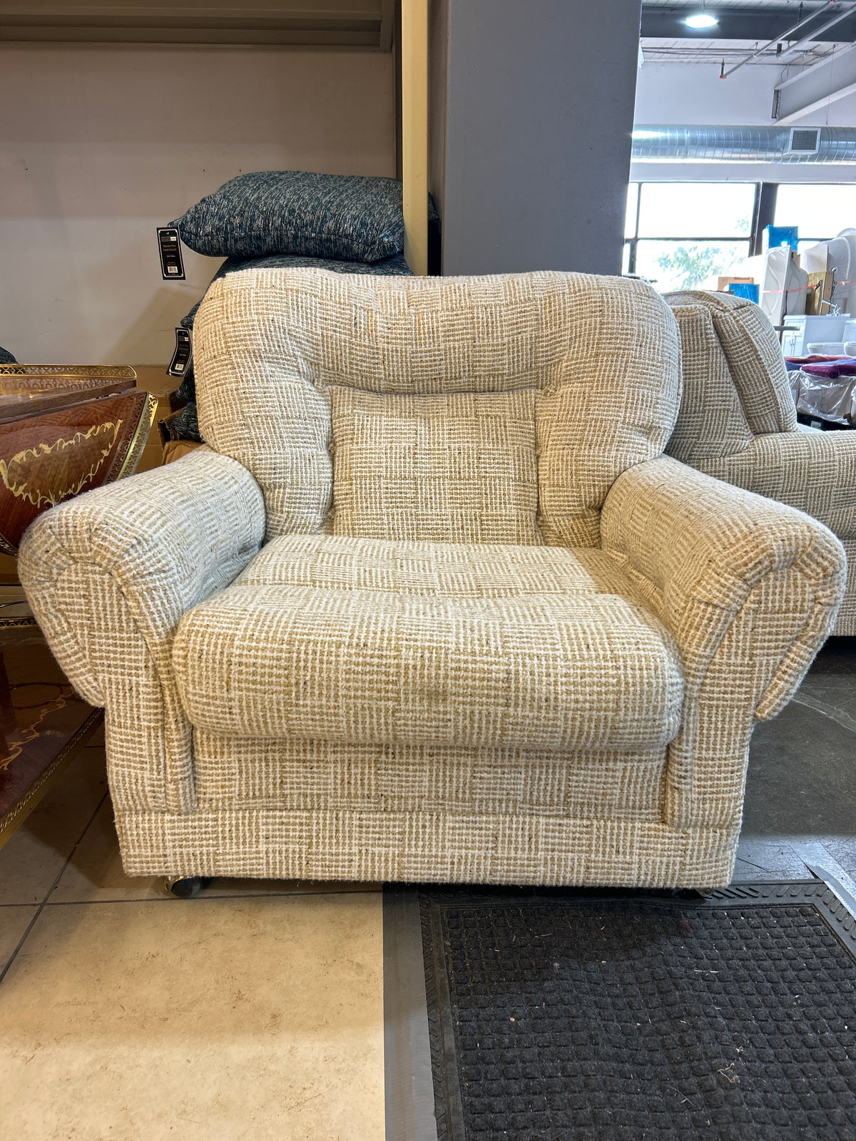 Light Brown Checkered One Seater