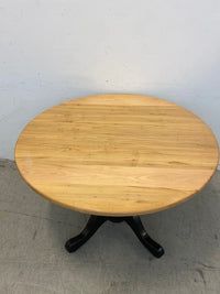 Rustic Round Pedestal Dining Table with Four Chairs