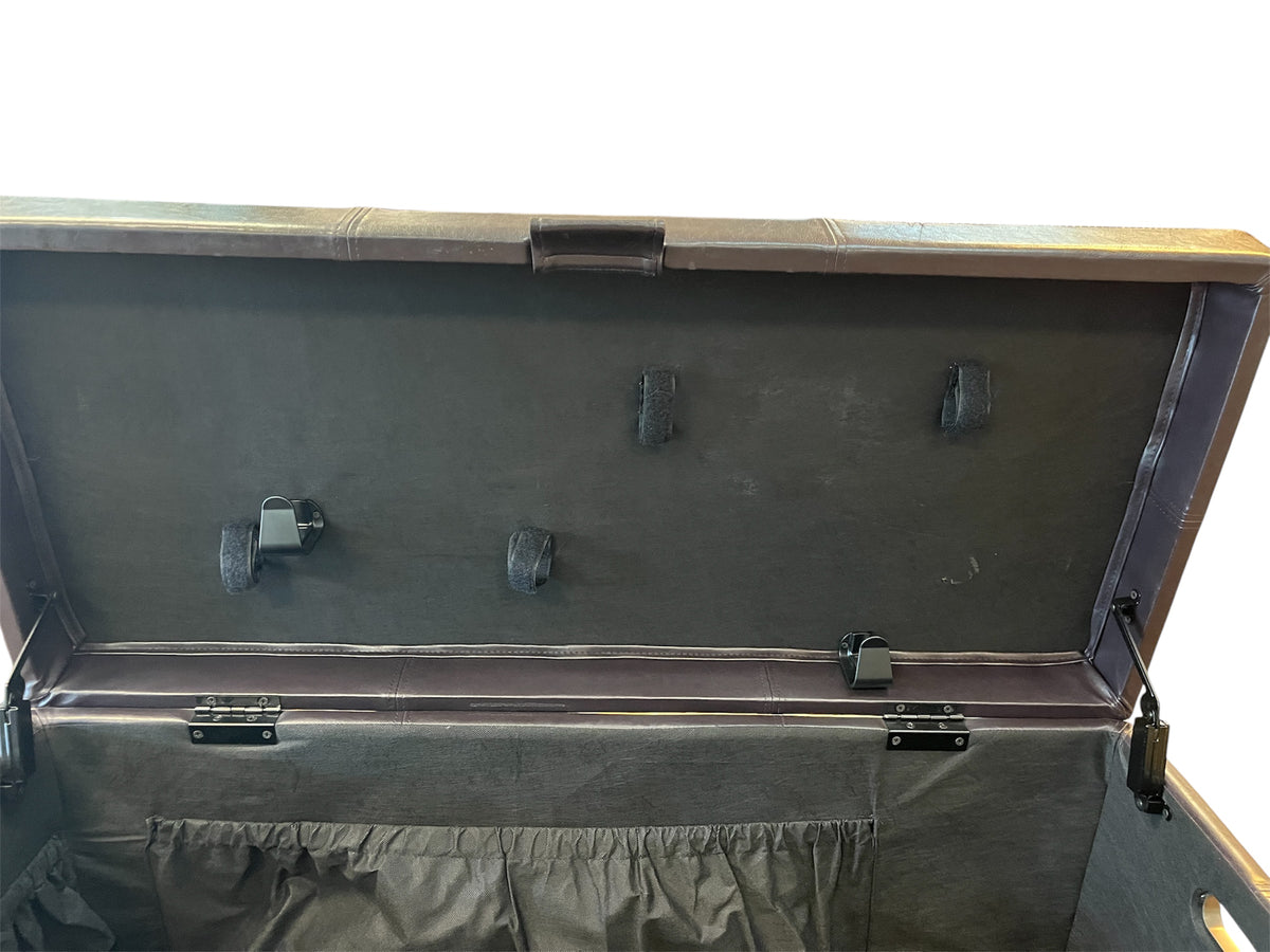 Dark Brown Storage Ottoman Bench With Handles & Lift Top