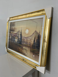Mountain Sunset Framed Painting