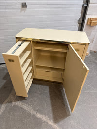 42 in. Wide Vintage Cream-Lacquered And Brass-Trimmed Cabinet