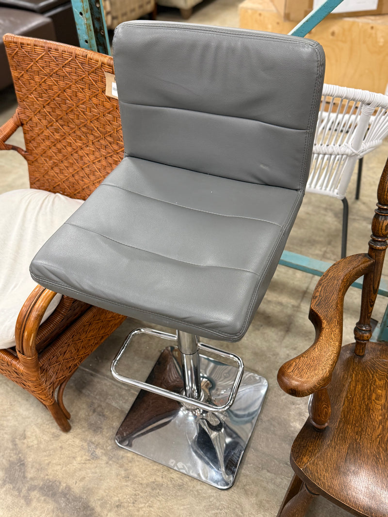 Grey Faux High Swivel Chair